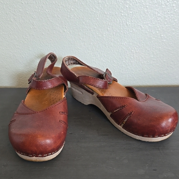 Dansko Red-Brown Closed Toe Clogs Size 39 - Picture 1 of 9